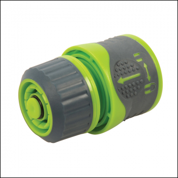 Silverline Soft-Grip Water Stop Hose Quick Connector - 1/2 inch  Female - Code 593420