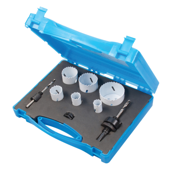 Silverline Plumbers Bi-Metal Holesaw Kit 9pce - 19 - 57mm Dia - Code 595759