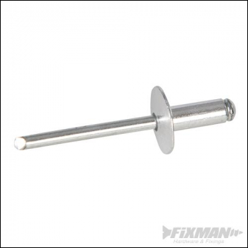 Fixman Open End Flange Head Blind Rivet 150pk - 4.8 x 20mm / 13.5 - 16.5mm Grip - Code 603938