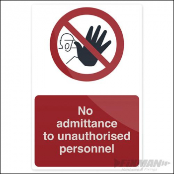 Fixman No Unauthorised Persons Allowed Beyond This Point - 200 x 300mm Self Adhesive - Box of 5 - Code 608691