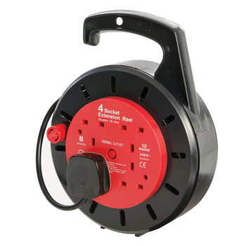 Powermaster Cassette Cable Reel 10A 230V - 4-Gang 10m - Code 619747