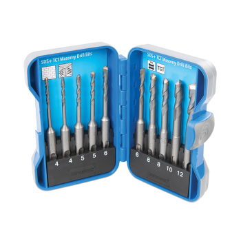 Silverline SDS Plus TCT Masonry Drill Bit Set 10pce - 4 - 12mm - Code 628645