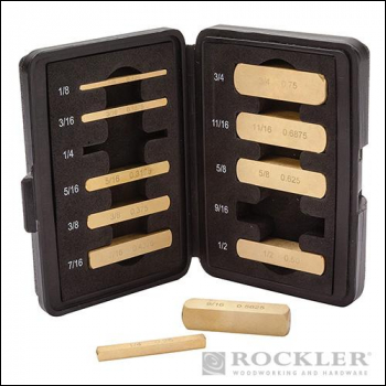 Rockler Precision Brass Set-Up Bars - Master Set 11pce - 11pce - Code 632032