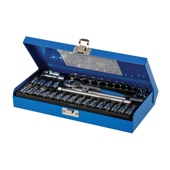 Silverline Socket Wrench Set 1/4 inch  Drive Metric 38pce - 38pce - Code 633493