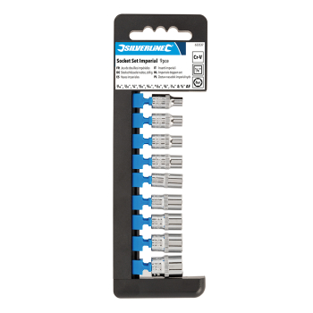 Silverline Socket Set 1/4 inch  Drive 6pt A/F 9pce - 3/16 inch  - 1/2 inch  - Code 633537