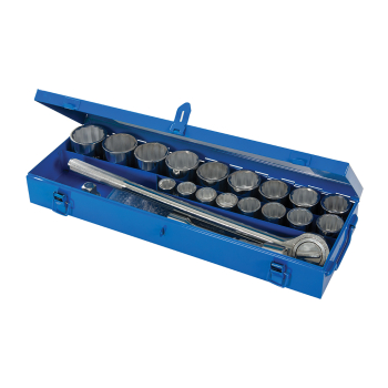 Silverline Socket Set 3/4 inch  Drive 12pt Metric 21pce - 19 - 50mm - Code 633663