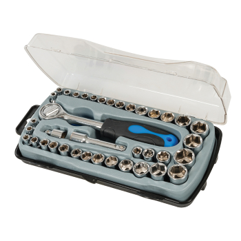 Silverline Compact Socket Set 6pt Metric / A/F 39pce - 39pce - Code 633754