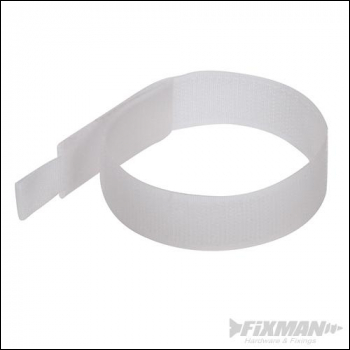 Fixman Hook & Loop Cable Ties 10pk - 150mm White - Code 633779