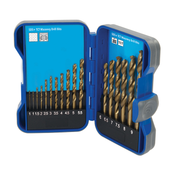 Silverline Titanium-Coated HSS Drill Bit Set 17pce - 1 - 9mm - Code 633829