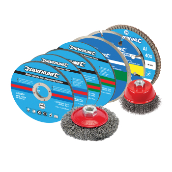 Silverline Cutting & Grinding Discs Kit 12pce - 12pce 115mm - Code 633831