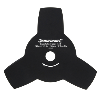 Silverline Brush Cutter Blade 3-Tooth - 254mm / 10 inch  Dia - 25.4mm / 1 inch  Bore Dia - Code 633965