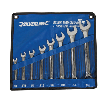 Silverline Whitworth Spanner Set 8pce - 1/8 - 9/16 inch  - Code 633967