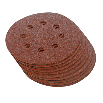 Silverline Hook & Loop Discs Punched 125mm 10pk - 60 Grit - Code 647920