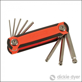 Dickie Dyer Folding Hex Wrench Set 8pce - 1.5-8mm Ball End - Code 658239