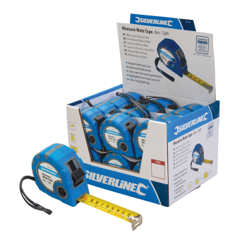 Silverline Measure Mate Tape Display Box - 24pce 8m / 26ft x 25mm - Code 675126