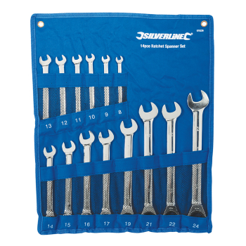 Silverline Fixed Head Ratchet Spanner Set 14pce - 8 - 24mm - Code 675226