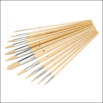 Silverline Artists Paint Brush Set 12pce - Pointed Tips - Code 675298