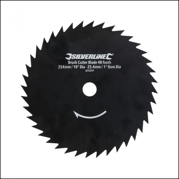 Silverline Brush Cutter Blade 40-Tooth - 254mm / 10 inch  Dia - 25.4mm / 1 inch  Bore Dia - Code 675319
