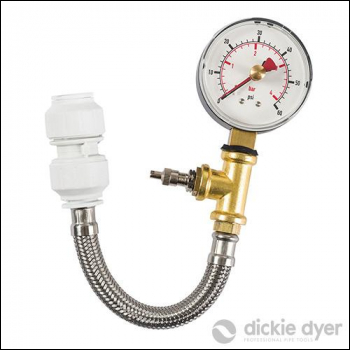 Dickie Dyer Dry Pipe Test Gauge with Flexible Hose - 0-4bar - Code 677164