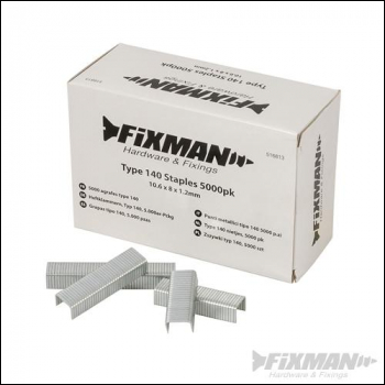 Fixman Type 140 Staples 5000pk - 10.55 x 12 x 1.26mm - Code 688359