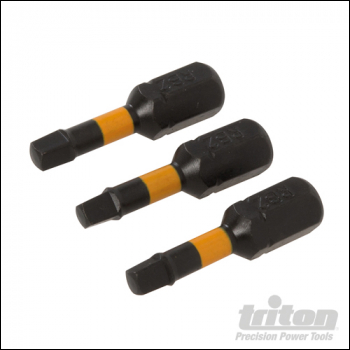 Triton Square Screwdriver Impact Bit 3pk - R2 25mm - Code 690242