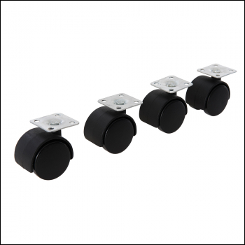 Fixman Twin Wheel Castor Plate 4pk - 38mm Plate - Code 698127