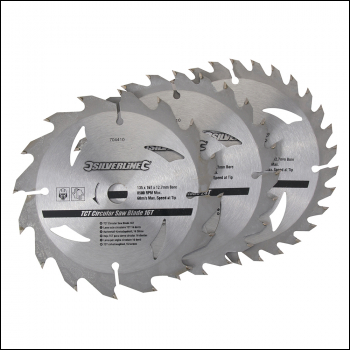 Silverline TCT Circular Saw Blades 16, 24, 30T 3pk - 135 x 12.7 - 10mm Ring - Code 704410