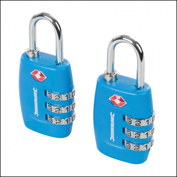 Silverline TSA Combination Luggage Padlocks 2pk - 3-Digit - Code 709502