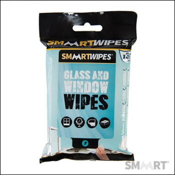 SMAART Glass & Window Cleaning Wipes 30pk - 30pk - Box of 24 - Code 714467