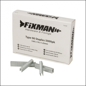 Fixman Type 90 Staples 5000pk - 5.80 x 10 x 1.25mm - Code 715197