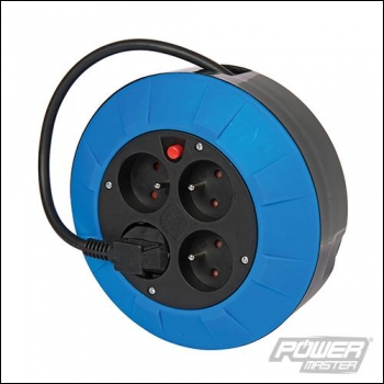 PowerMaster French Type E Schuko Cassette Cable Reel 230V - 4-Gang 5m - Code 718538