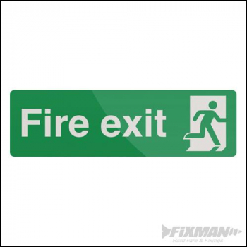 Fixman Fire Exit Sign - 400 x 125mm PL - Box of 5 - Code 726937