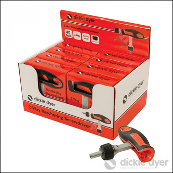 Dickie Dyer Ratcheting Screwdriver Display Box 8pk - 2-Way - Code 759018