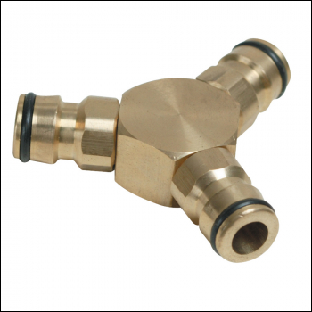 Silverline 3-Way Connector Brass - 1/2 inch  Male - Code 763559
