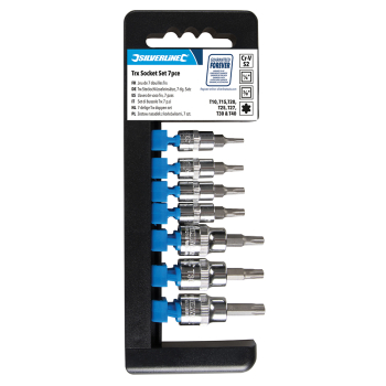 Silverline Trx Socket Set 1/4 inch  & 3/8 inch  Drive 7pce - T10 - T40 - Code 763566