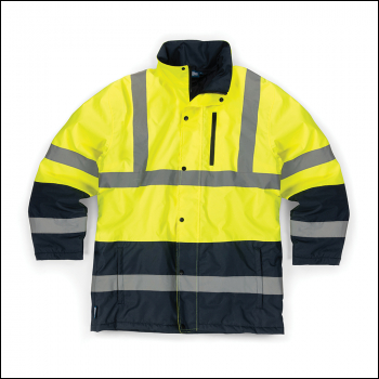 Tough Grit Hi-Vis 2-Tone Waterproof Jacket Yellow/Navy - M - Code 765846