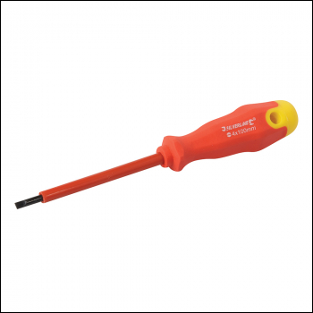 Silverline Insulated Soft-Grip Screwdriver Slotted - 4 x 100mm - Code 793791