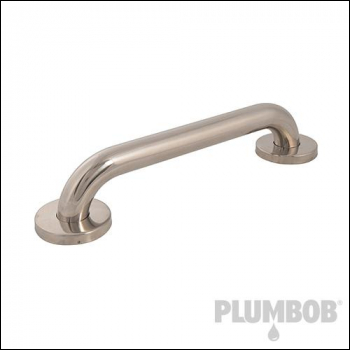 Plumbob Straight Bathroom Grab Bar Polished Stainless Steel - 300mm - Code 800886