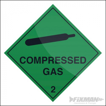 Fixman Compressed Gas Sign - 100 x 100mm Self-Adhesive - Box of 5 - Code 805581