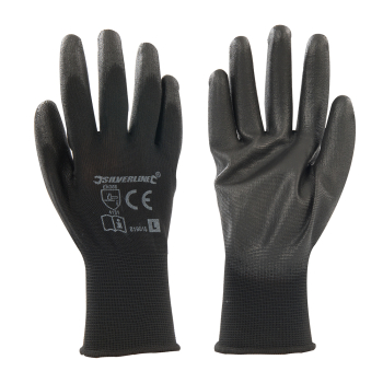 Silverline Black Palm Gloves - L 9 - Code 819015