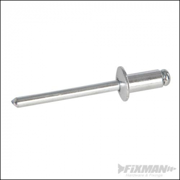 Fixman Open End Dome Head Blind Rivet - 4 x 12mm / 6 - 8mm Grip 500pk - Code 820234