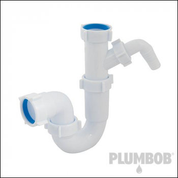 Plumbob Telescopic P-Trap with Washing Machine Outlet - 40mm - Code 841585