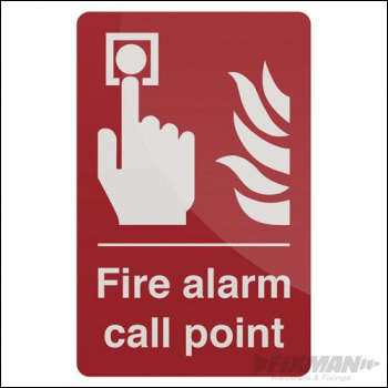 Fixman Fire Alarm Call Point Sign - 100 x 150mm Self-Adhesive - Box of 5 - Code 846757