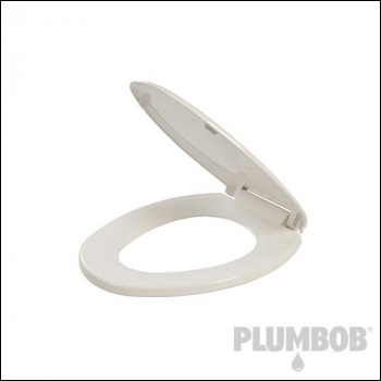 Plumbob Ultra-Comfort Soft-Close Toilet Seat White - Quick-Release Hinges - Code 858009