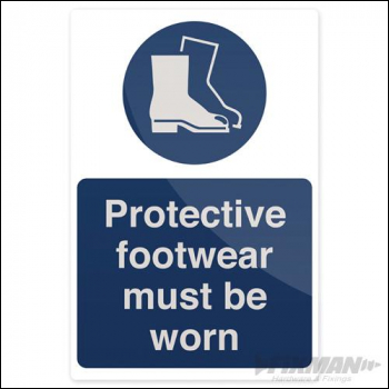 Fixman Protective Footwear Must Be Worn Sign - 200 x 300mm Rigid - Box of 5 - Code 863274