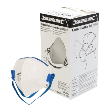 Silverline Fold Flat Face Mask FFP2 NR Display Box 50pk - FFP2 NR - Code 868550