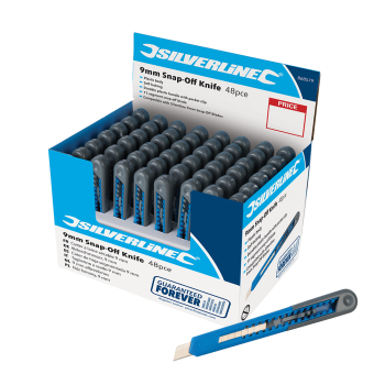 Silverline 9mm Snap-Off Knife Display Box 48pce - 48pce - Code 868579