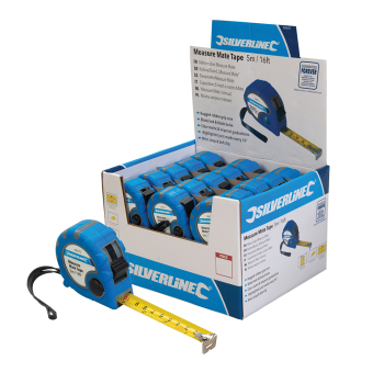 Silverline Measure Mate Tape Display Box - 30pce 5m / 16ft x 19mm - Code 868620