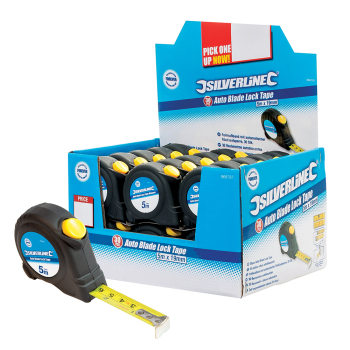 Silverline Auto Blade Lock Tape Display Box - 30pce 5m / 16ft x 19mm - Code 868787