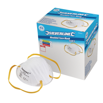 Silverline Moulded Face Mask FFP1 NR Display Box 20pk - FFP1 NR - Code 868826